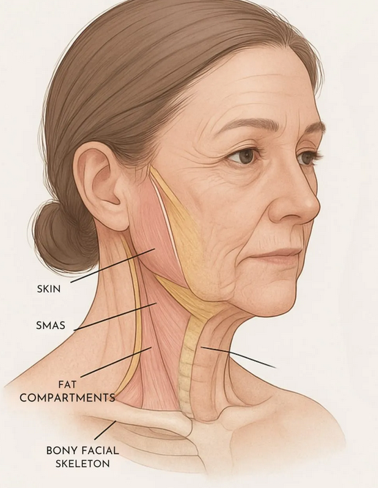 Facial anatomy illustration